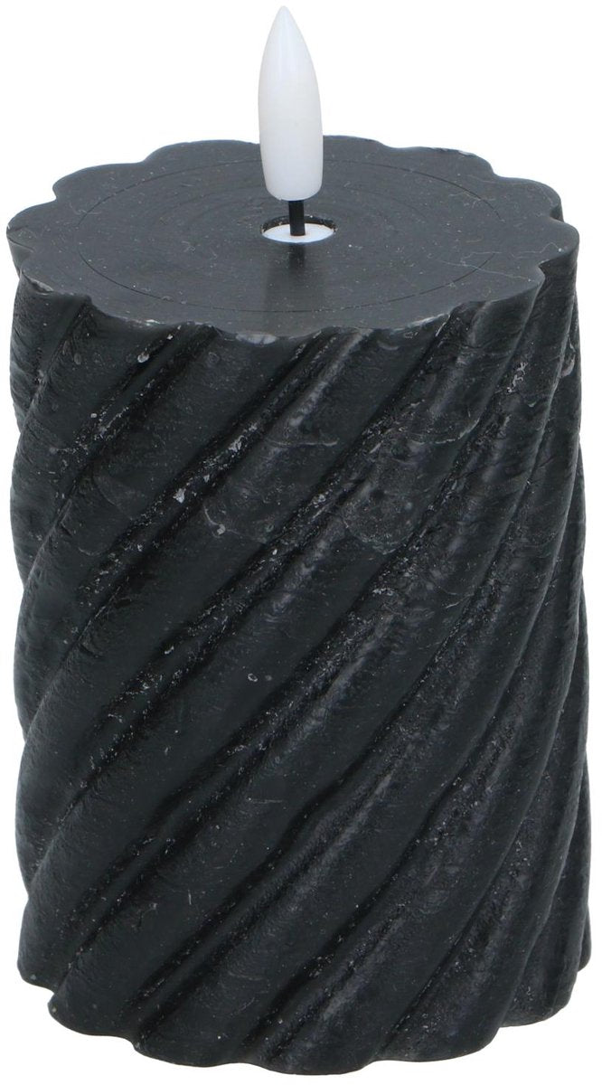 Bougie LED Arti casa - flamme mobile - 7,5 x 10 cm - noir