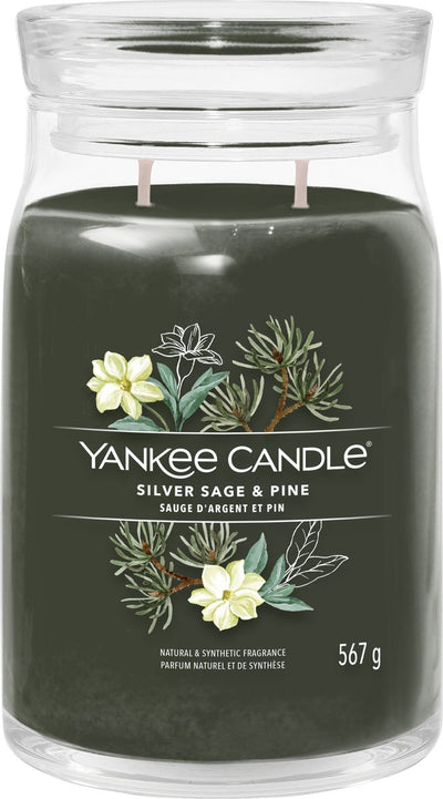 Bougie Yankee - bougie parfumée en grand pot de pin de sauge argentée - 90 heures de combustion - deux mèches