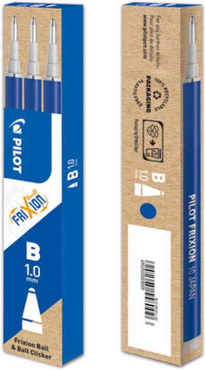 Recharge pour stylo à bille Pilot Frixion Ball Clicker, bleu, étui de 3 pièces 12 pièces