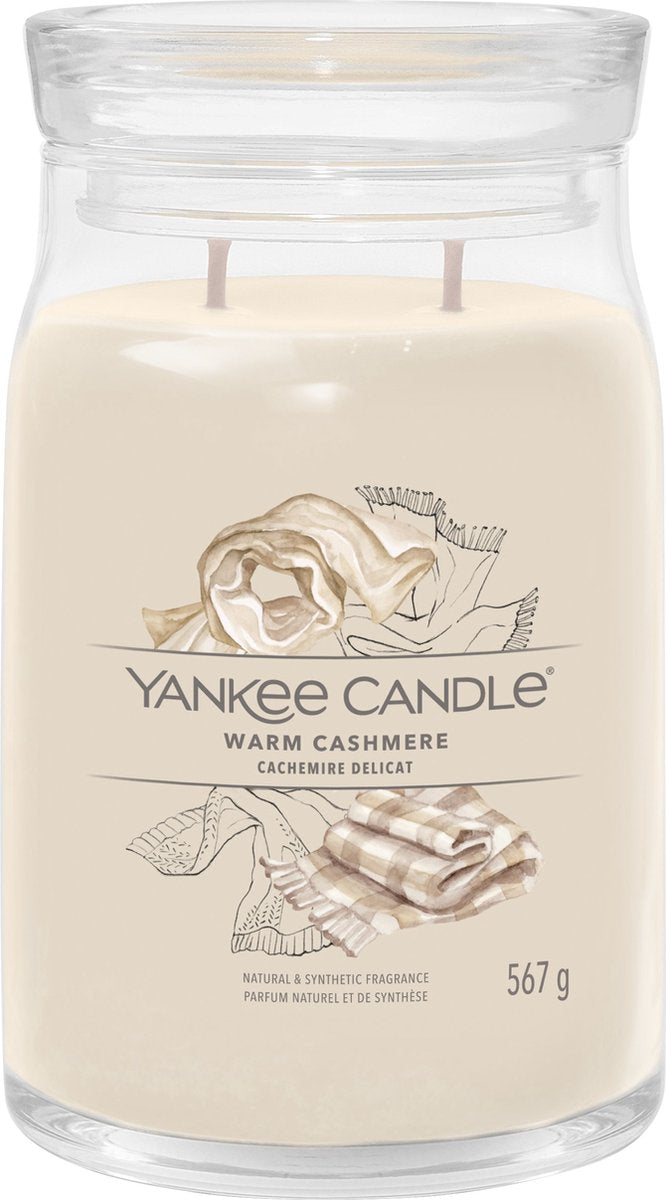 Bougie Yankee - bougie parfumée en grand pot en cachemire chaud - 90 heures de combustion - deux mèches