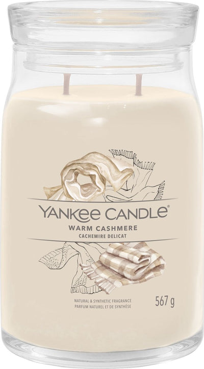 Bougie Yankee - bougie parfumée en grand pot en cachemire chaud - 90 heures de combustion - deux mèches