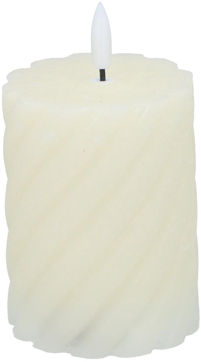 Bougie LED Arti casa - flamme mobile - 7,5 x 10 cm - blanche