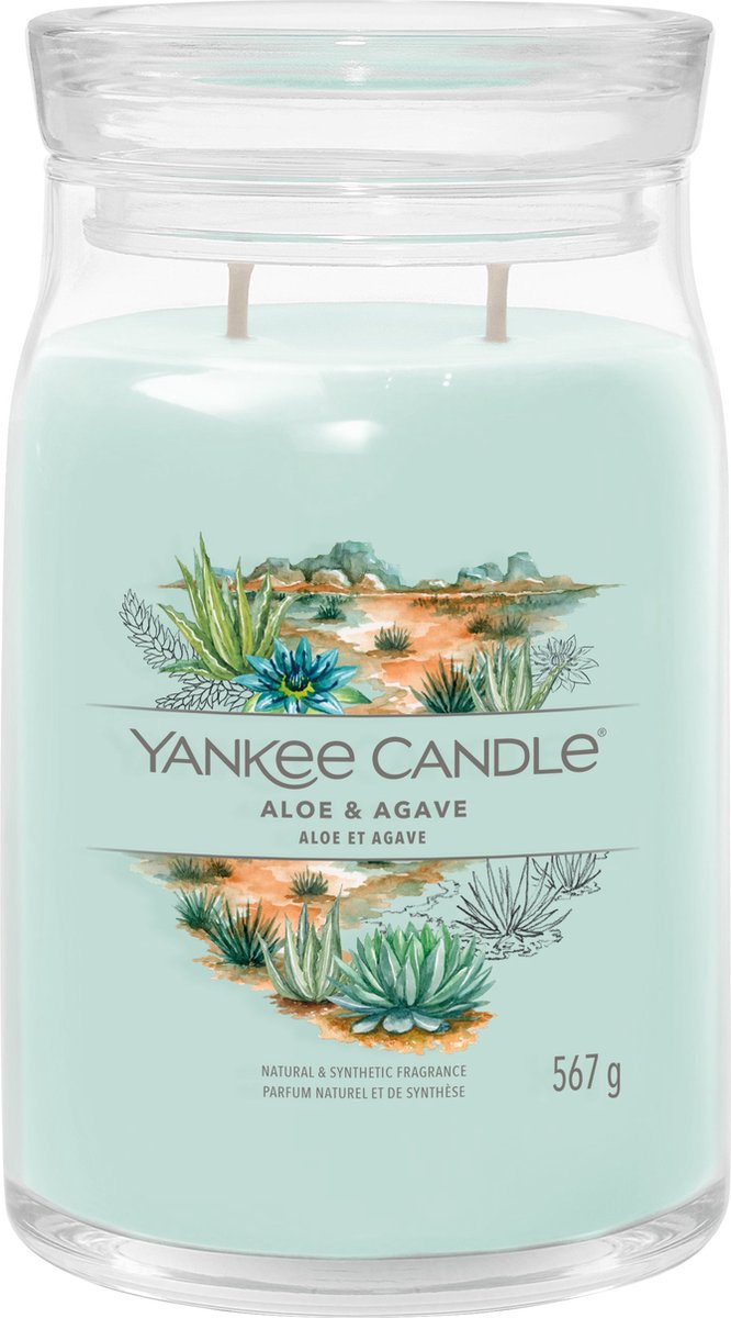 Bougie Yankee - bougie parfumée en grand pot à l'aloe vera - 90 heures de combustion - deux mèches