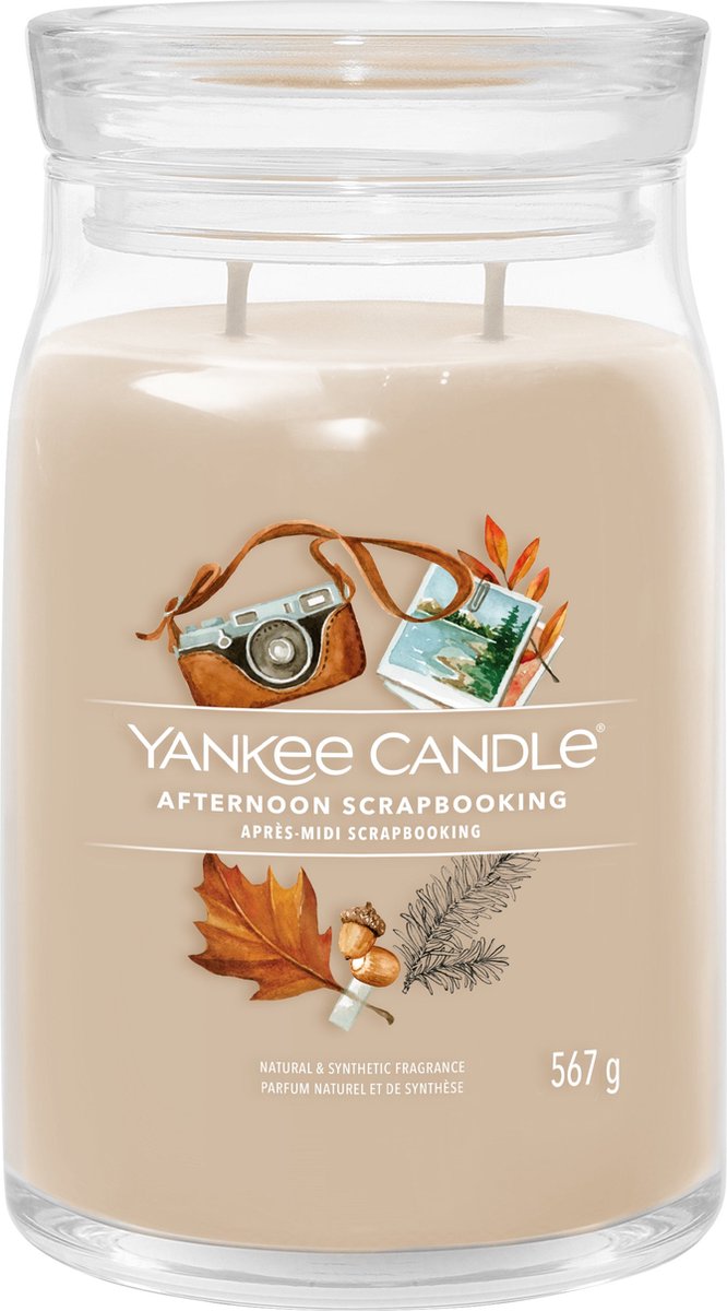 Bougie Yankee - bougie parfumée grand pot scrapbooking après-midi - 90 heures de combustion - deux mèches
