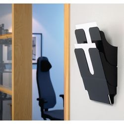 Porte-brochures mural durable 1709008060 a4 noir 2 pièces