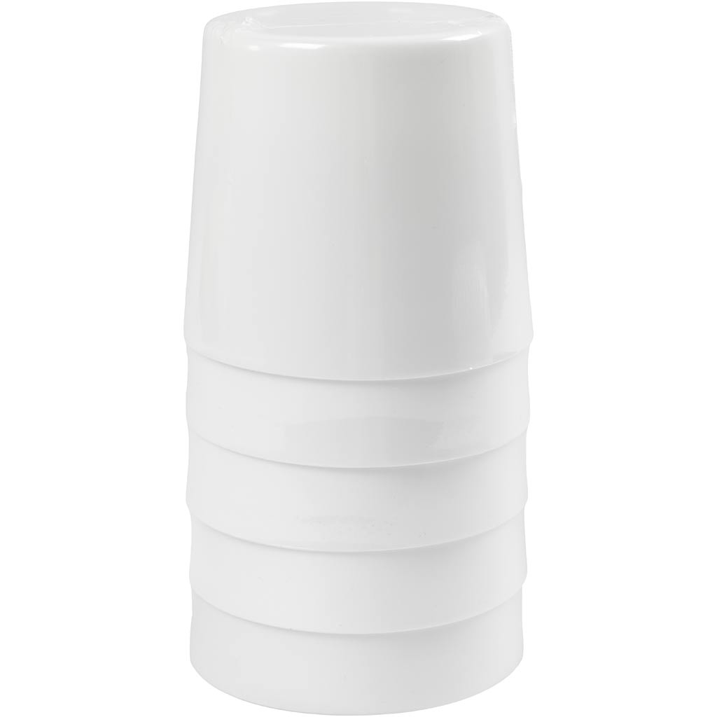 Creativ Company Water Head tasse, h: 9,5 cm, D 8,5 cm, 300 ml, blanc, 5 pièces 1 boîte