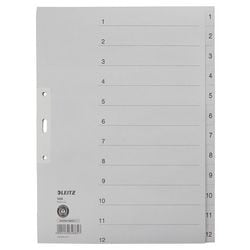 Leitz 1233 onglets gris, 1 jeu