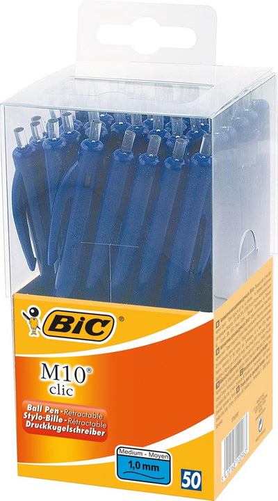 Stylo bille Bic m10 clic moyen bleu
