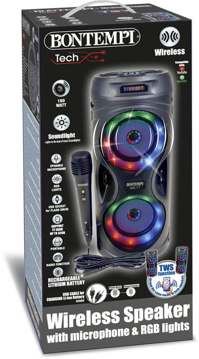Bontempi spa bontempi - haut-parleur sans fil avec microphone - kit karaoké