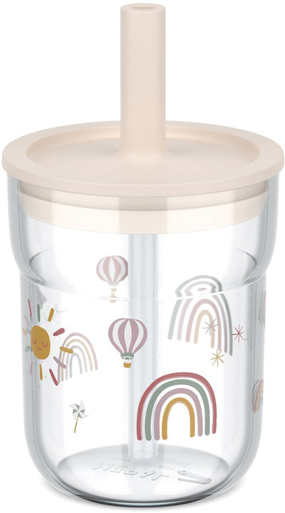 Gobelet enfant Mepal mio avec paille - 250 ml - facile à tenir - vaisselle enfant - arc-en-ciel soleil