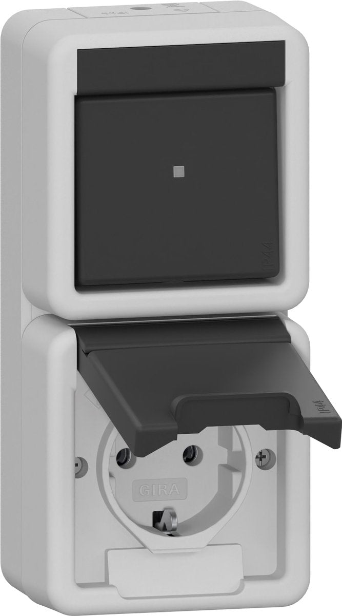 Gira combinaison de prises de courant verticales ip44 gris - 417630 - e3zm4