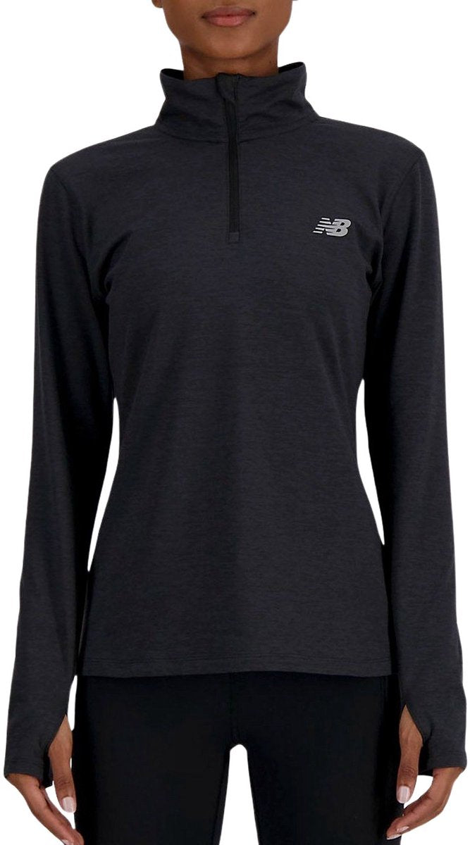 Pull de sport femme New Balance Sport Essentials Space Dye 1 4 - noir