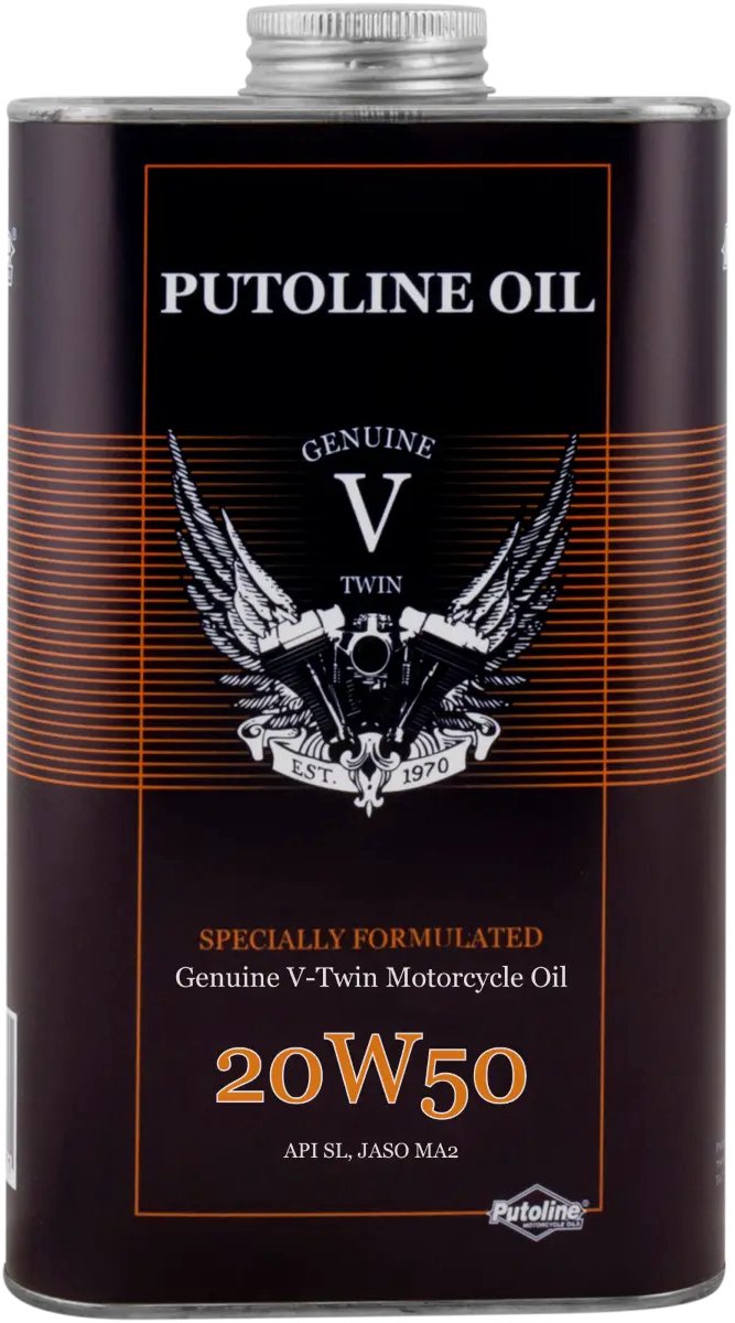 Putoline véritable v-twin 20w50 huile 4t bidon de 1 litre