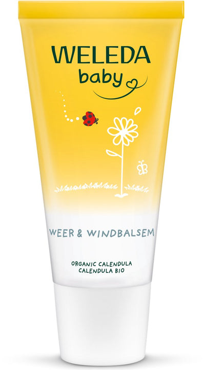 Weleda bébé baume météo et vent - calendula - soin intensif par temps pluvieux et froid - forme une couche protectrice naturelle sans fermer la peau - ingrédients 100% naturels - 30 ml
