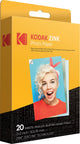 Kodak - papier zinc 2x3 pouces - paquet de 20 - adapté aux appareils photo smile+ printomatic - papier d'impression