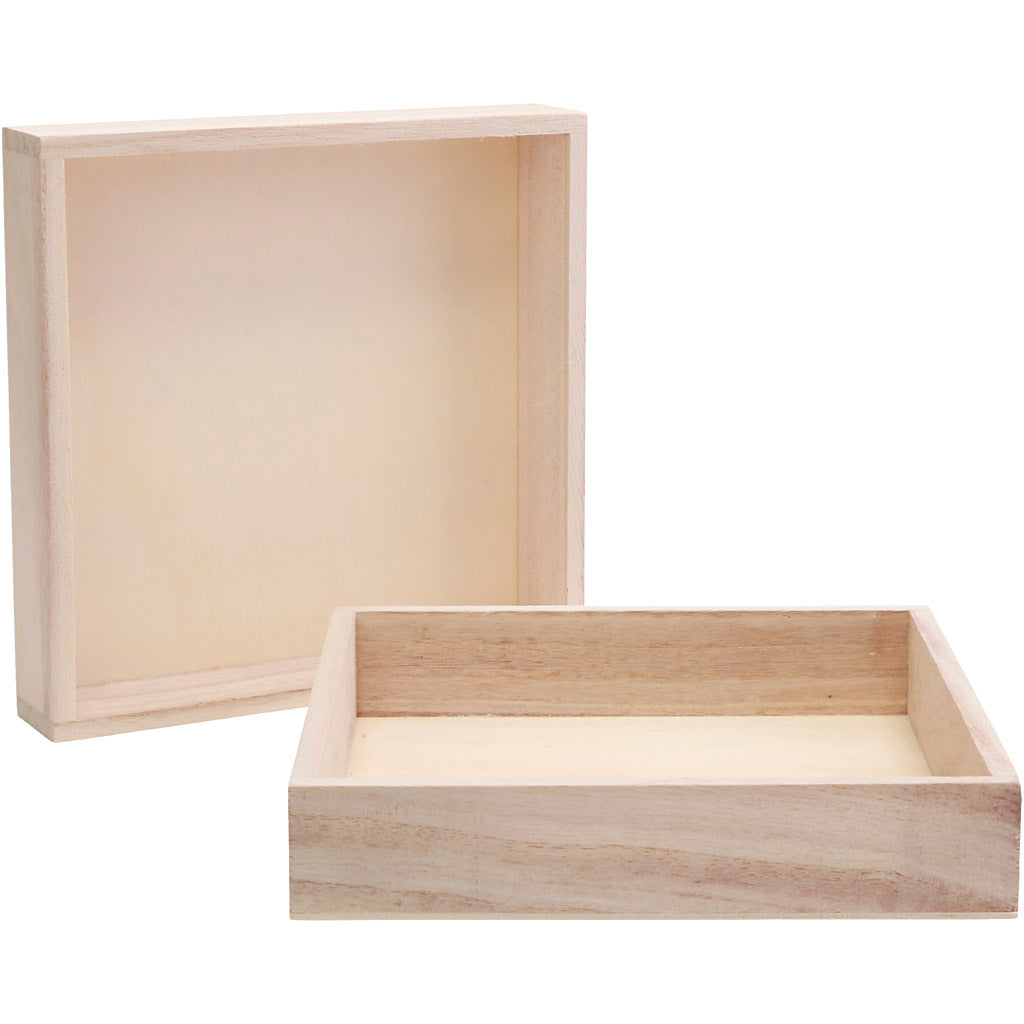 Cadre en bois avec bord, dimensions 16,2x16,2x3 cm, 10 pièces, 1 boîte