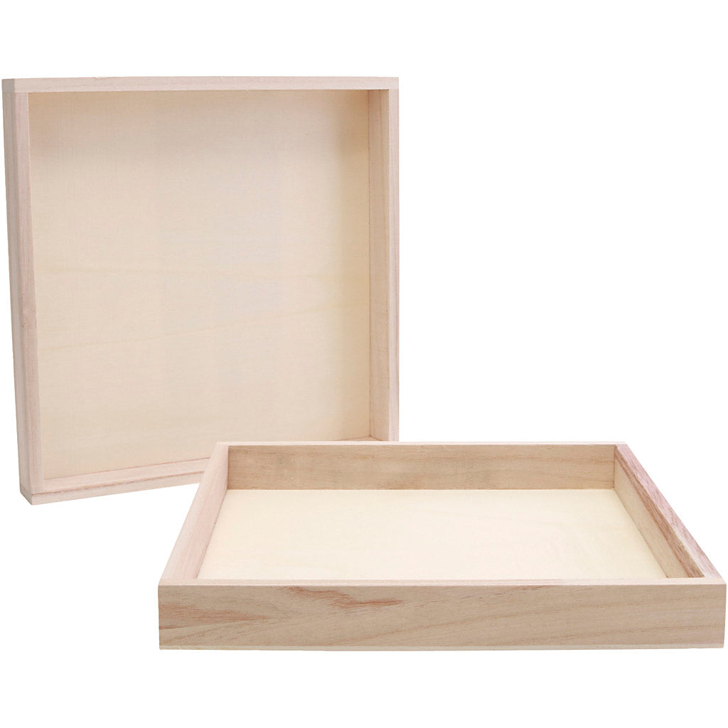 Cadre en bois avec bord, dimensions 24,5x24,5x3 cm, 10 pièces, 1 boîte