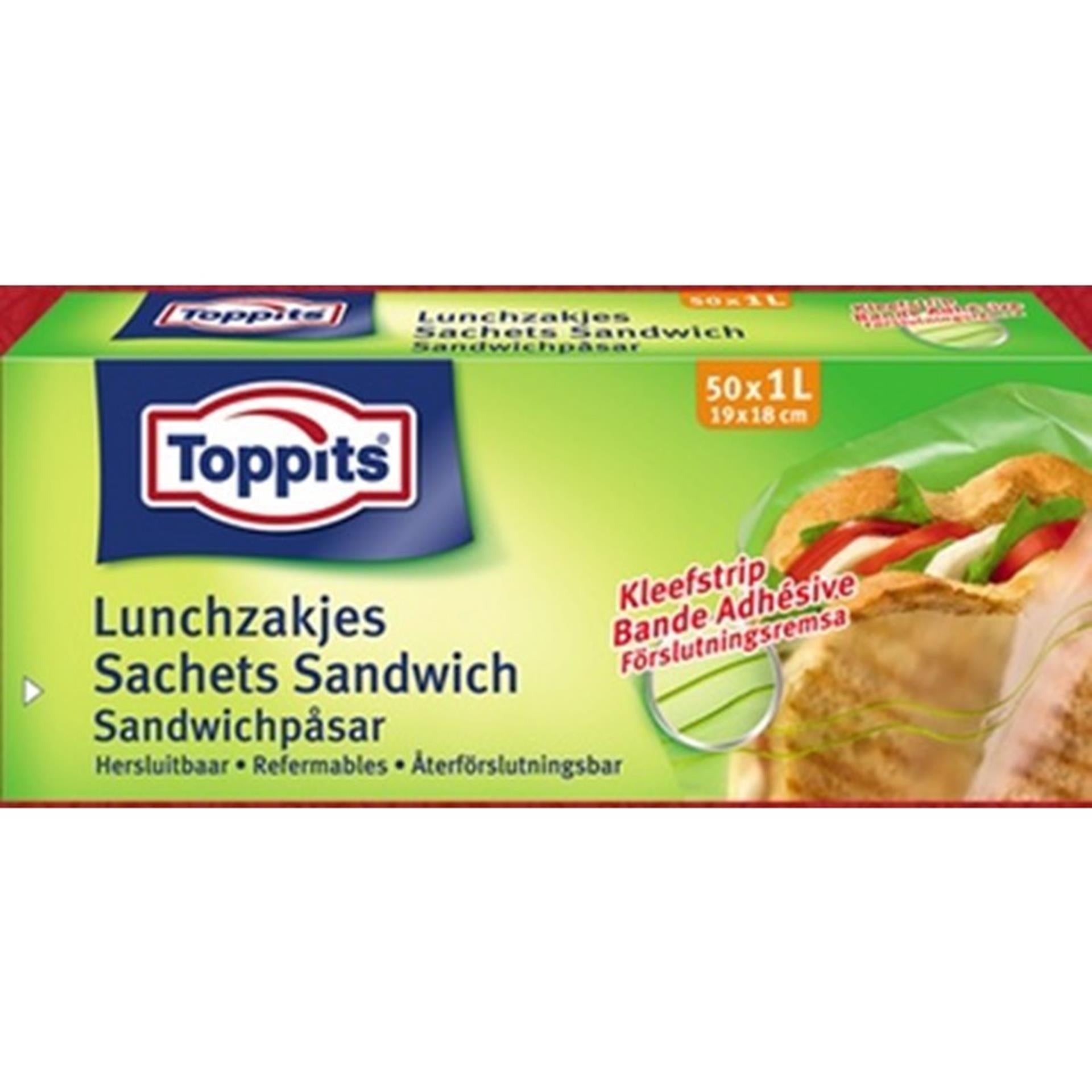 Toppits TopPit Sac à lunch Sacs realables 1l 50 pièces