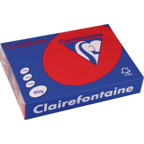 Papier clairfontaine trophée 1782c a4 80g rouge