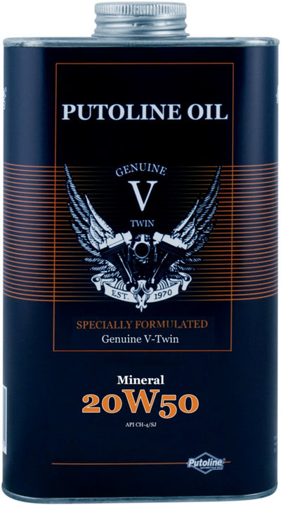 Putoline véritable v-twin huile minérale 20w50 4t bidon de 1 litre