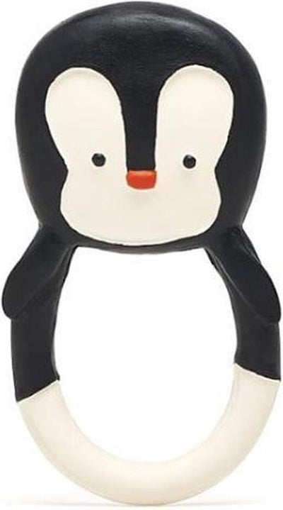 Lanco jouets anneau de dentition en caoutchouc lanco - nui le pingouin - noir - blanc