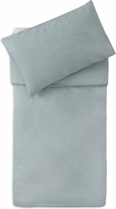 Jollein - housse de couette avec taie d'oreiller 100x140cm - couette lit, housse de couette bébé - vert d'eau scintillant