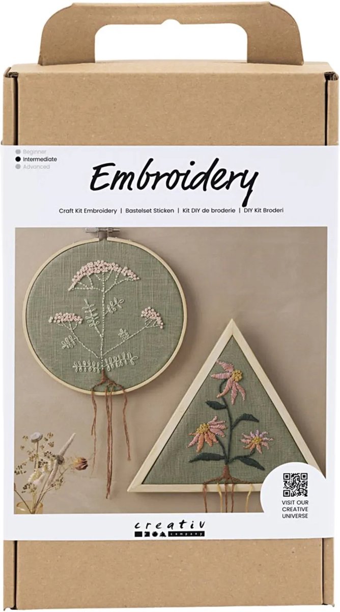 Creativ Company Hobbyset broderie Cadre de broderie verte poussiéreuse