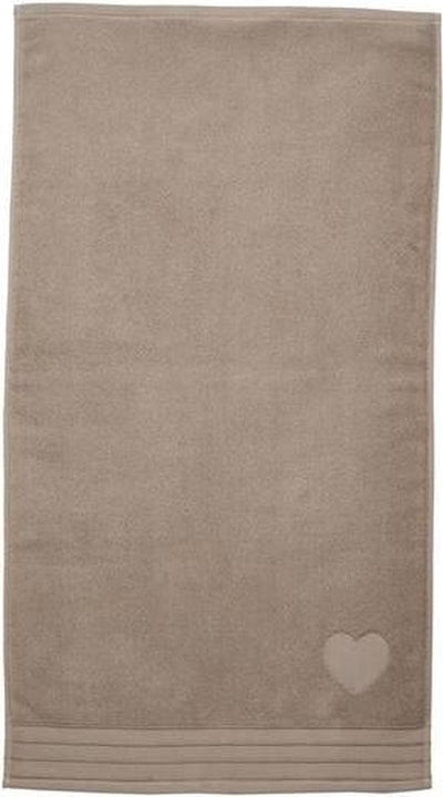 Serviette de plage coeur Riviera maison - 100x180 cm - taupe