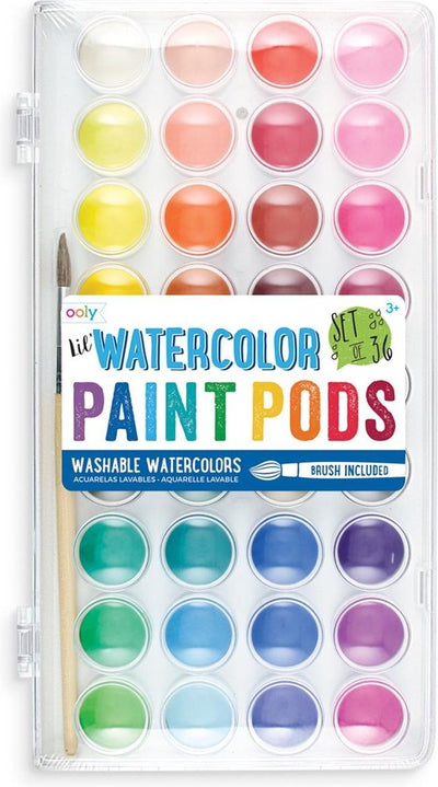 Ooly - petites dosettes de peinture aquarelle - aquarelle - ensemble de 36 couleurs aquarelles vives