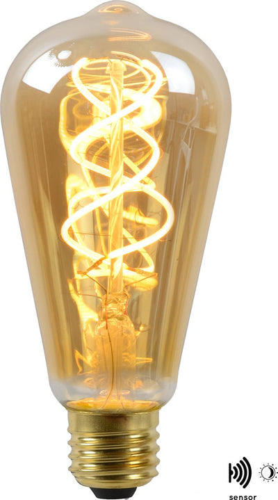 Capteur crépusculaire Lucide st64 - lampe à incandescence - ø 6,4 cm - led - e27 - 1x4w 2200k - capteur jour nuit - ambre