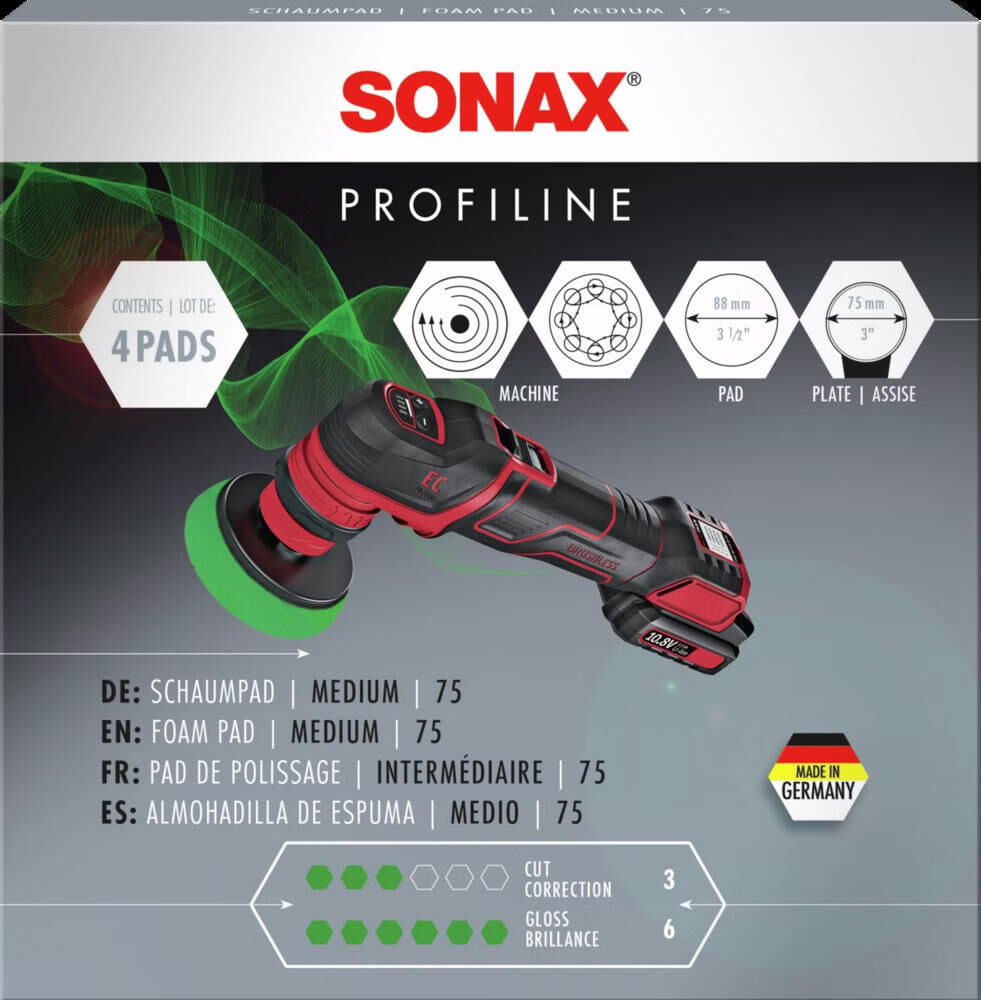 Sonax éponge de polissage tampon en mousse moyen 75