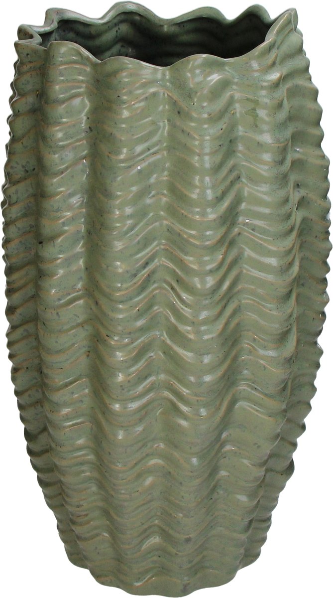 Vase collection Hd faïence vert 24x24x43cm