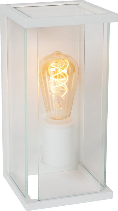 Lucide claire - applique intérieur extérieur - 1xe27 - ip54 - détecteur de mouvement jour nuit - blanc