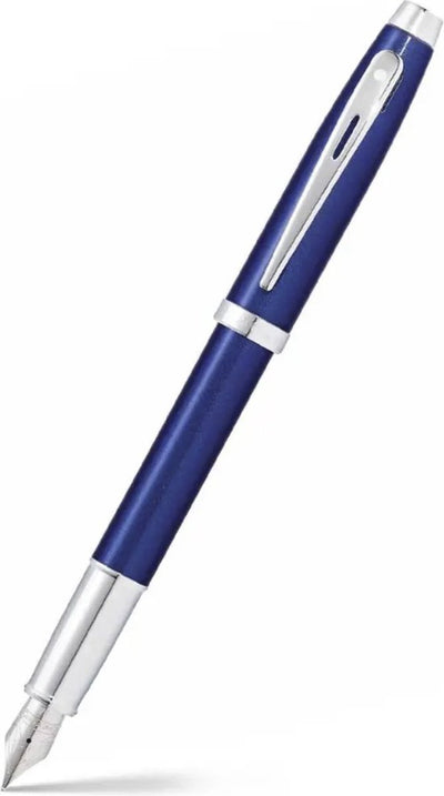 Stylo plume Sheaffer - 100 - bleu brillant avec chrome - plume m - avec convertisseur pour le remplissage - sf-e0933953