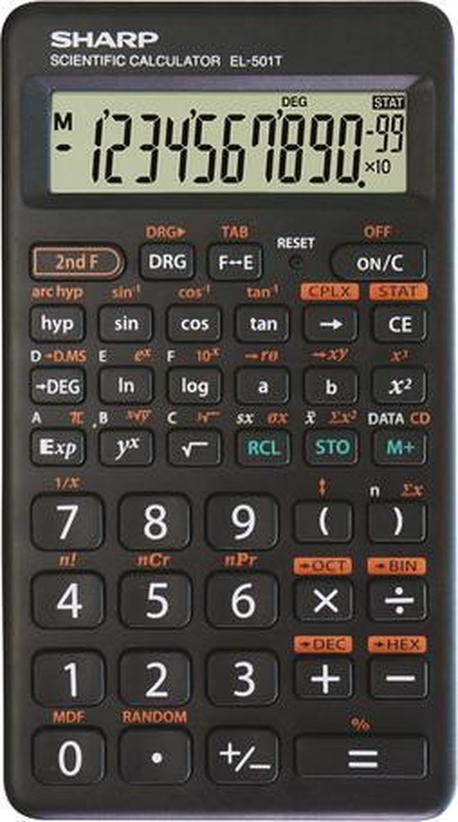 Calculatrice scientifique Sharp - el501twh - noir - 2x pile lr54 - sh-el501twh