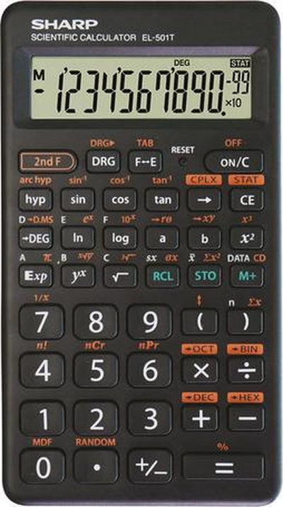 Calculatrice scientifique Sharp - el501twh - noir - 2x pile lr54 - sh-el501twh