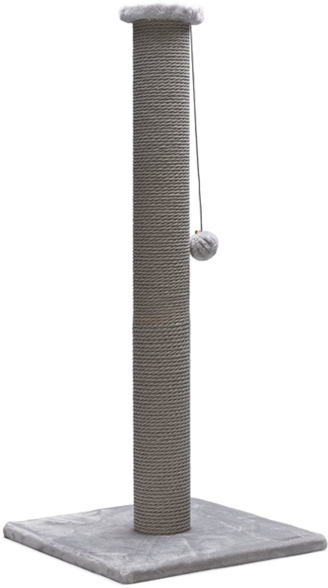 Beeztees Arbre à chat Serpa XL - arbre à chat haut - avec corde - avec balle - gris - 40x40x90 cm