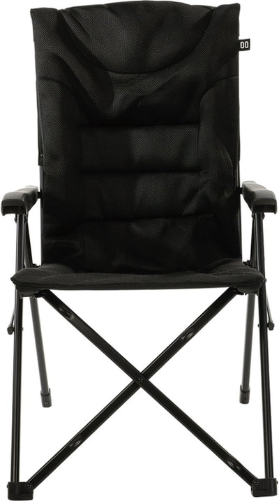 Chaise pliante de camping Travellife barletta cross noir - dossier réglable sur 3 positions - résistant à l'eau et aux UV - sac de transport inclus