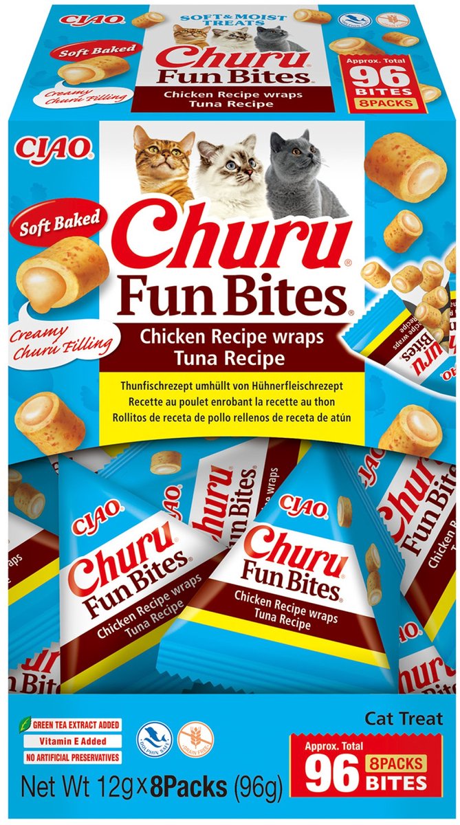 Inaba churu fun bites wraps au poulet - snack pour chat - thon 12x8 g