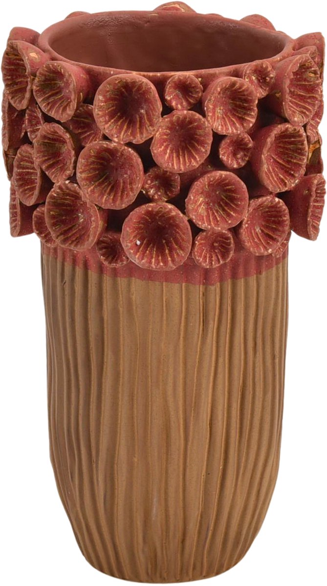 Vase collection Hd faïence rouge bordeaux 24,5x24,5x41cm