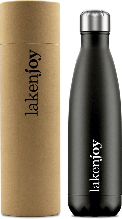 Bouteille thermos Laken joy, 500 ml noire, bouteille d'eau en acier inoxydable à double paroi