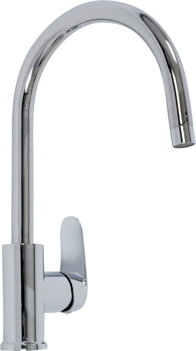 Robinet de cuisine Plieger dour - 1 trou - bec rond haut - commande latérale