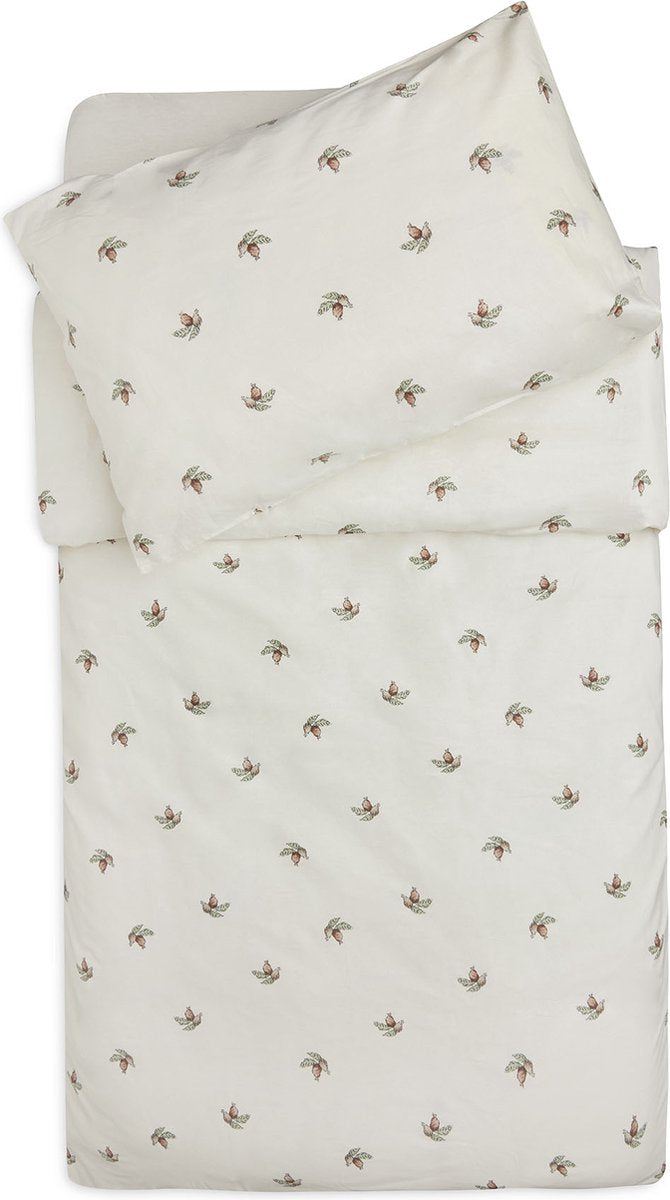 Jollein - housse de couette avec taie d'oreiller 100x140cm - couette lit, housse de couette bébé - églantier
