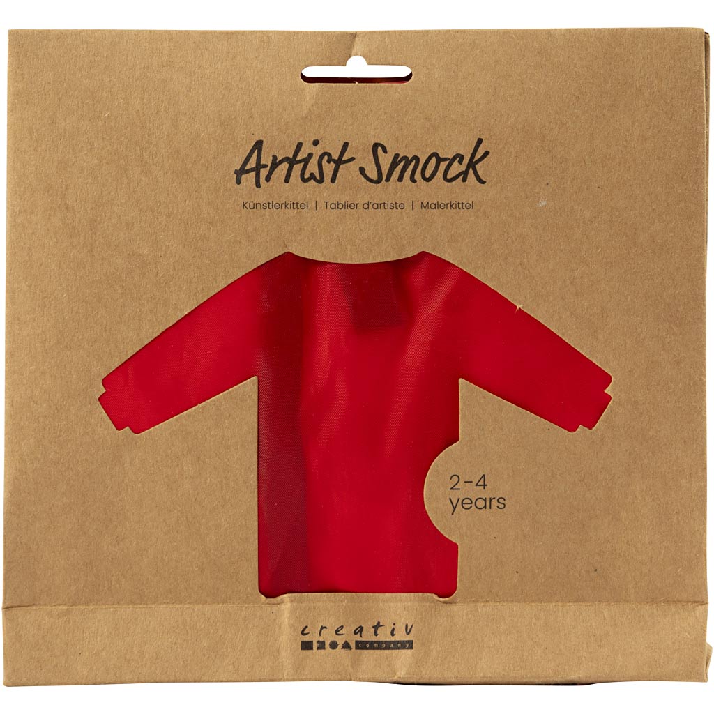 Blouse d'artiste Creativ company, l : 55 cm, taille 2-4 ans, rouge, 1 pièce