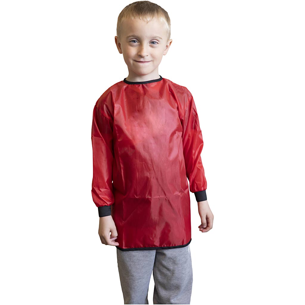 Blouse d'artiste Creativ company, l : 55 cm, taille 2-4 ans, rouge, 1 pièce