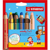 Abi pk6 jeu de couleurs assortiment de couleurs stlo woody 3in1