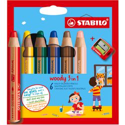 Abi pk6 jeu de couleurs assortiment de couleurs stlo woody 3in1