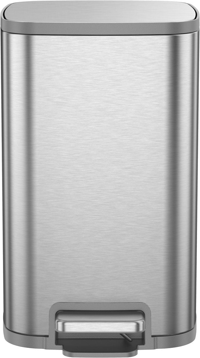 Eko - poubelle à pédale stella x 12 litres - plastique inox - acier inoxydable mat - poubelle