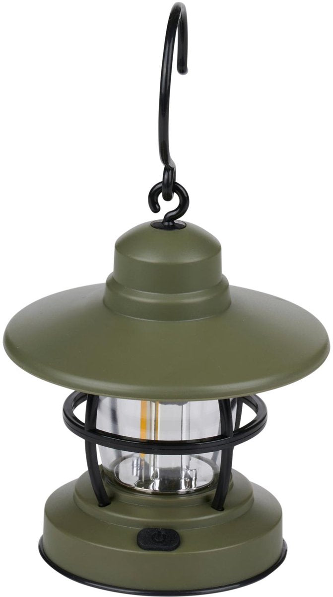 Lampe de camping active LED avec crochet de suspension - Lanterne de camping pour tente et camping - Lampe de camping comme lampe suspendue de camping - Lampe d'extérieur - env. ø12 x 20 cm - vert