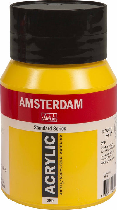 Pot de peinture acrylique série standard Amsterdam 500 ml jaune azo moyen 269